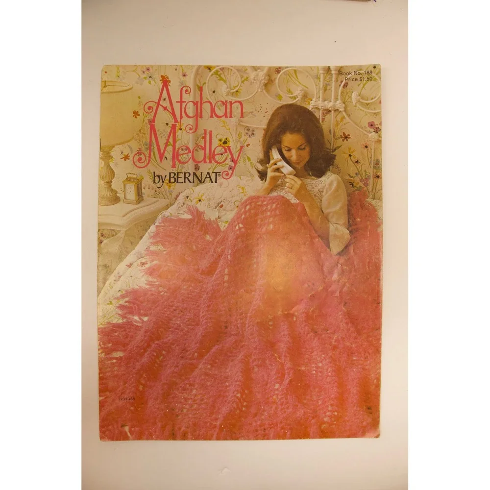 7 Vintage Afghan Crochet & Knitting Pattern Books Bernat McCall's Leisure Arts